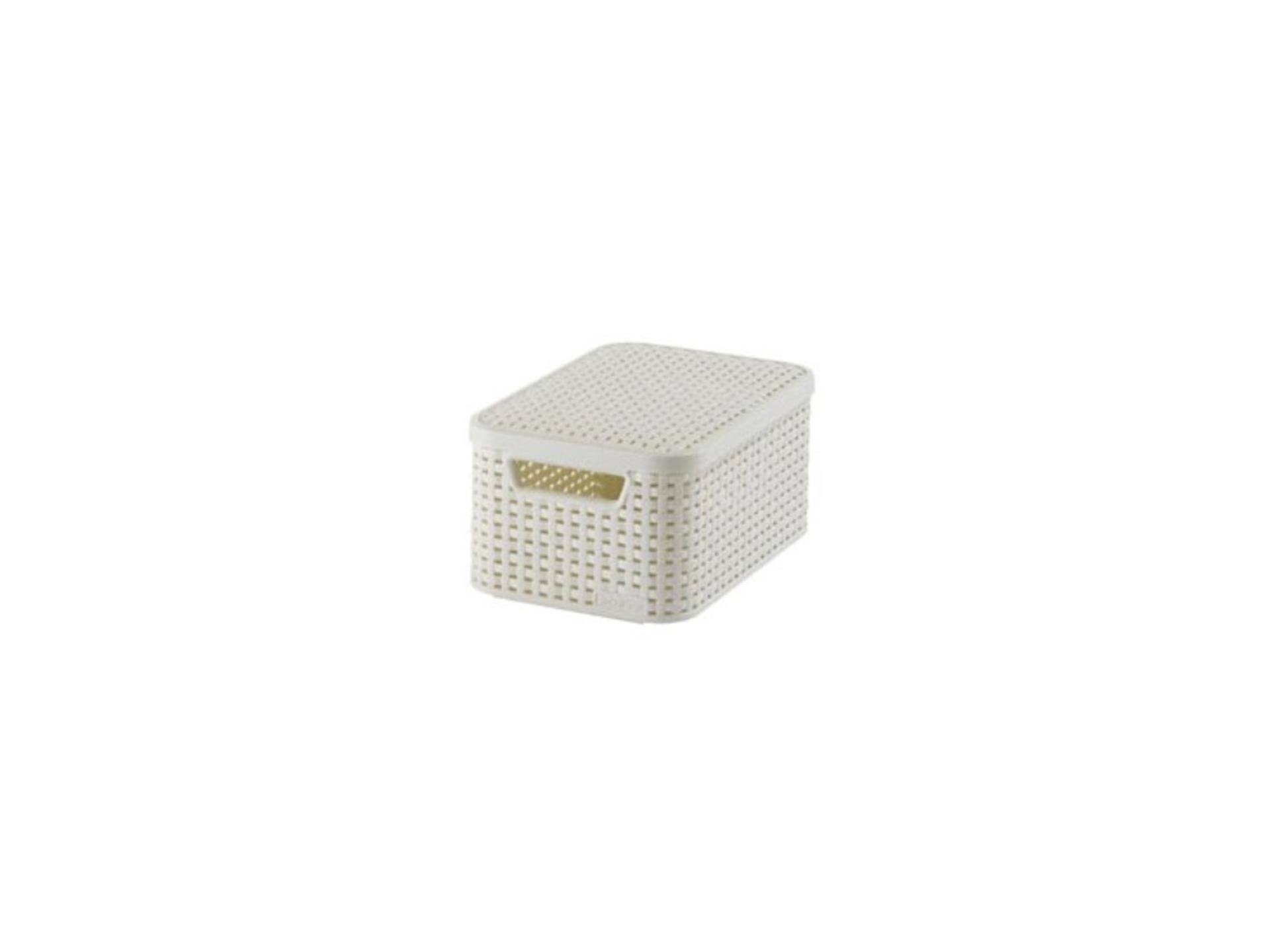 Curver style mandje 6l deksel vintage wit