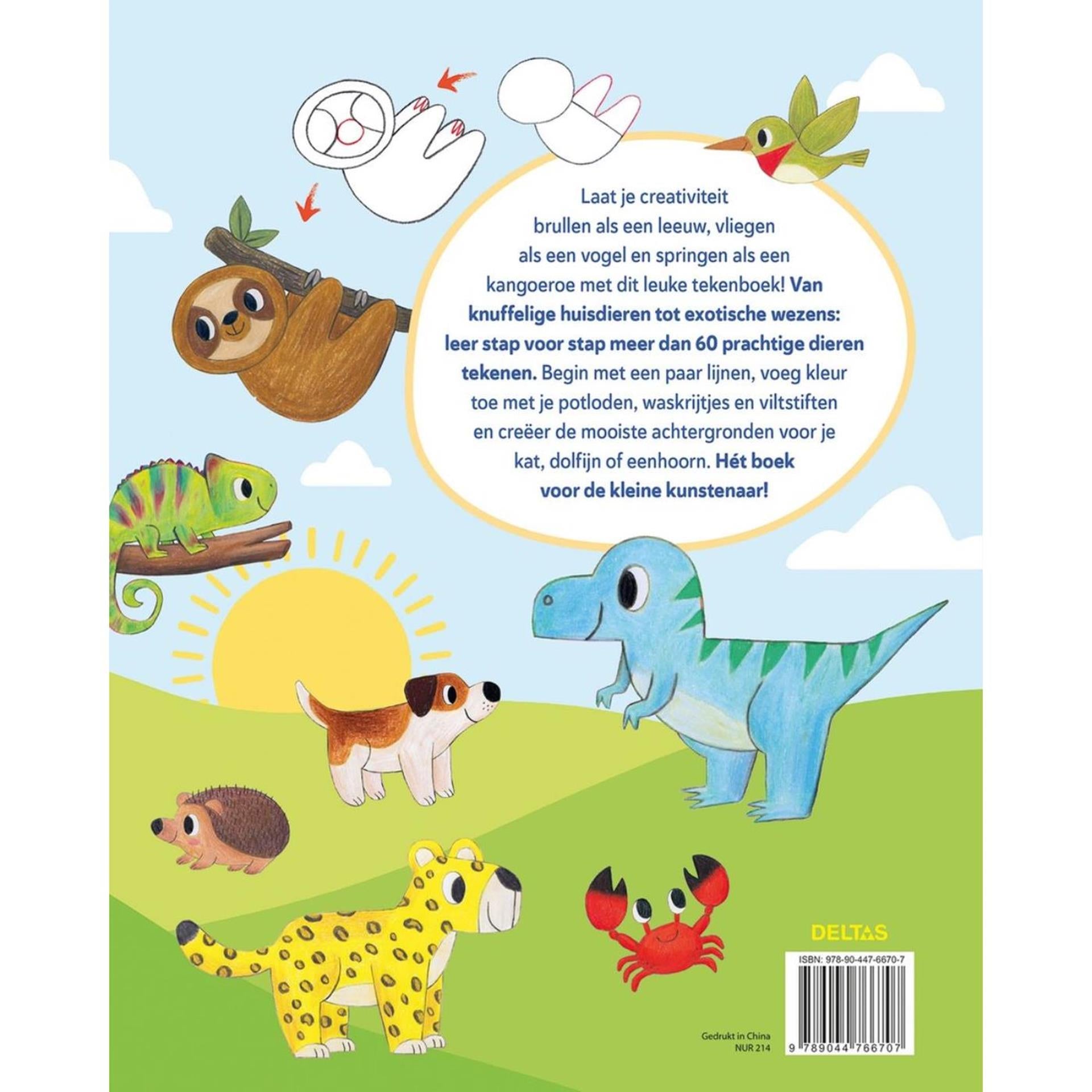 Deltas stap voor stap dieren tekenen