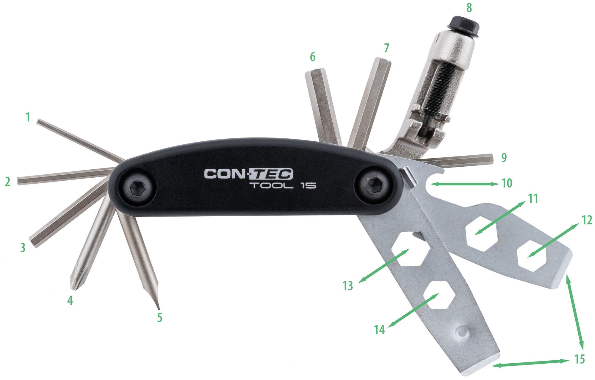 Contec multifunctie-tool tool 15 ct multifunction tool 15 15 functions
