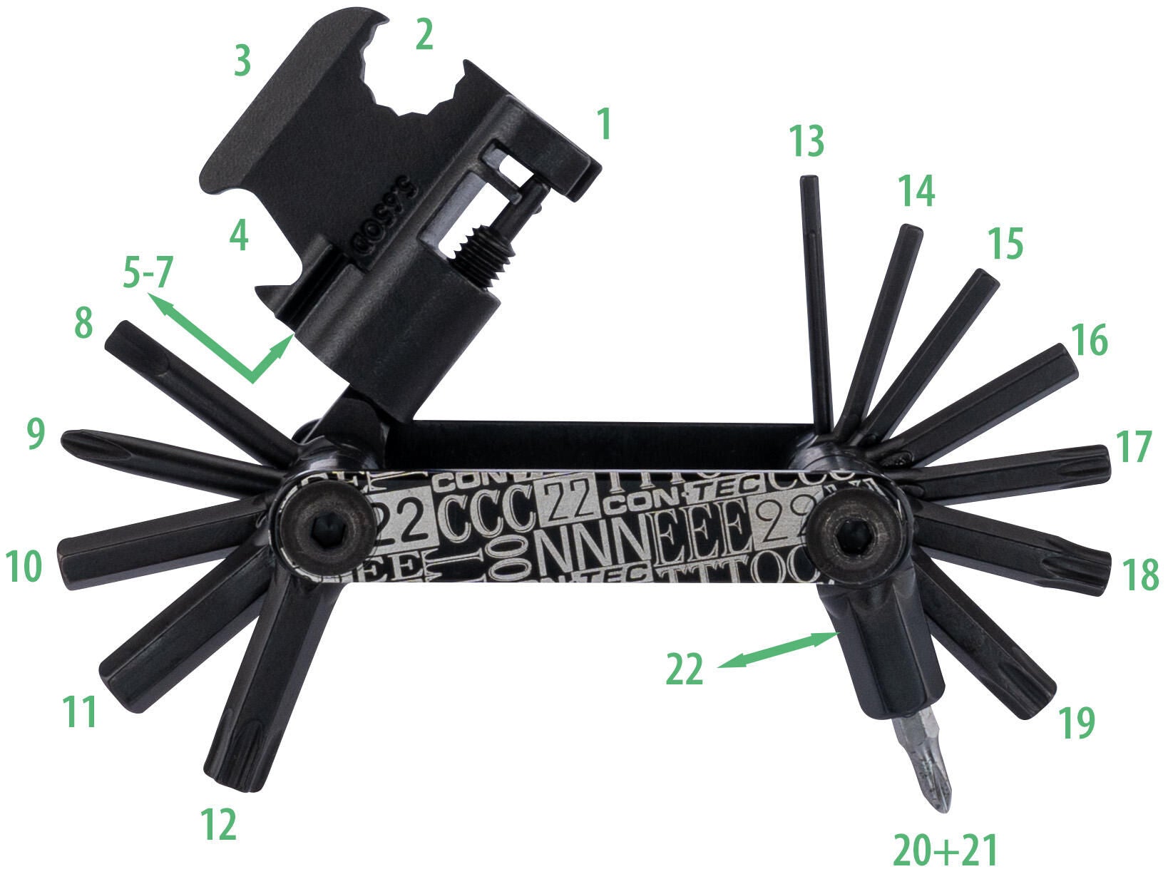 Contec multifunctie-tool pocket gadget - f22 stealth ct multifunction f22 22 functions