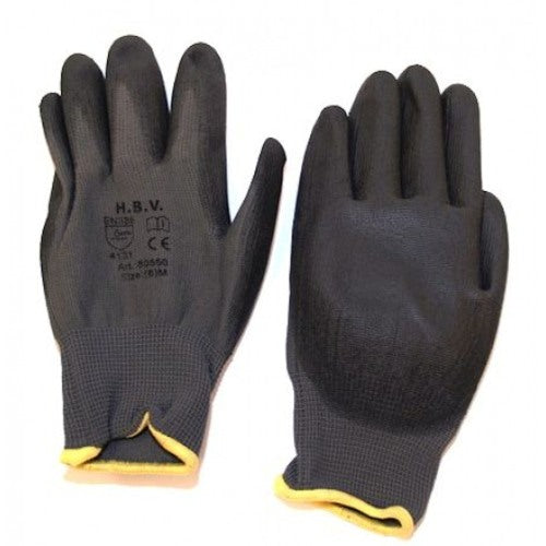 Handger. montage handschoenen medium 8 grijs-geel