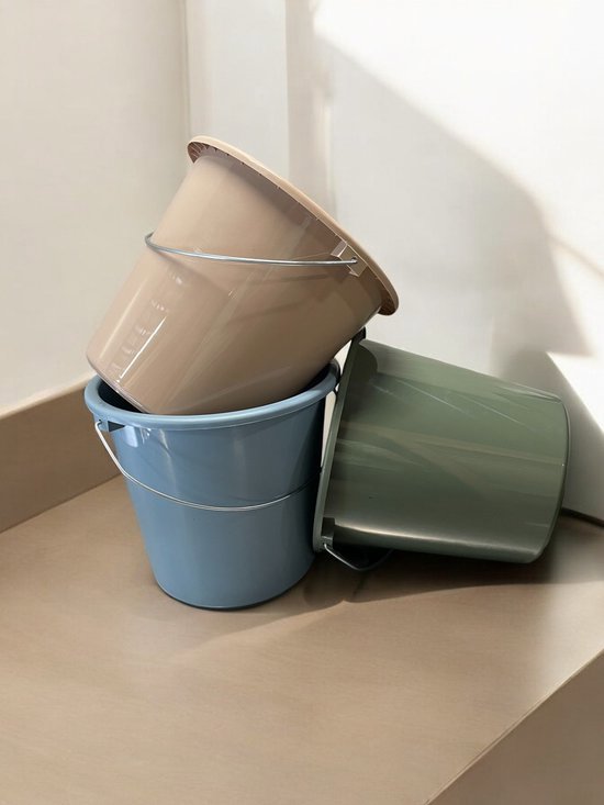 Huishoudemmer 10 ltr rood blauw groen