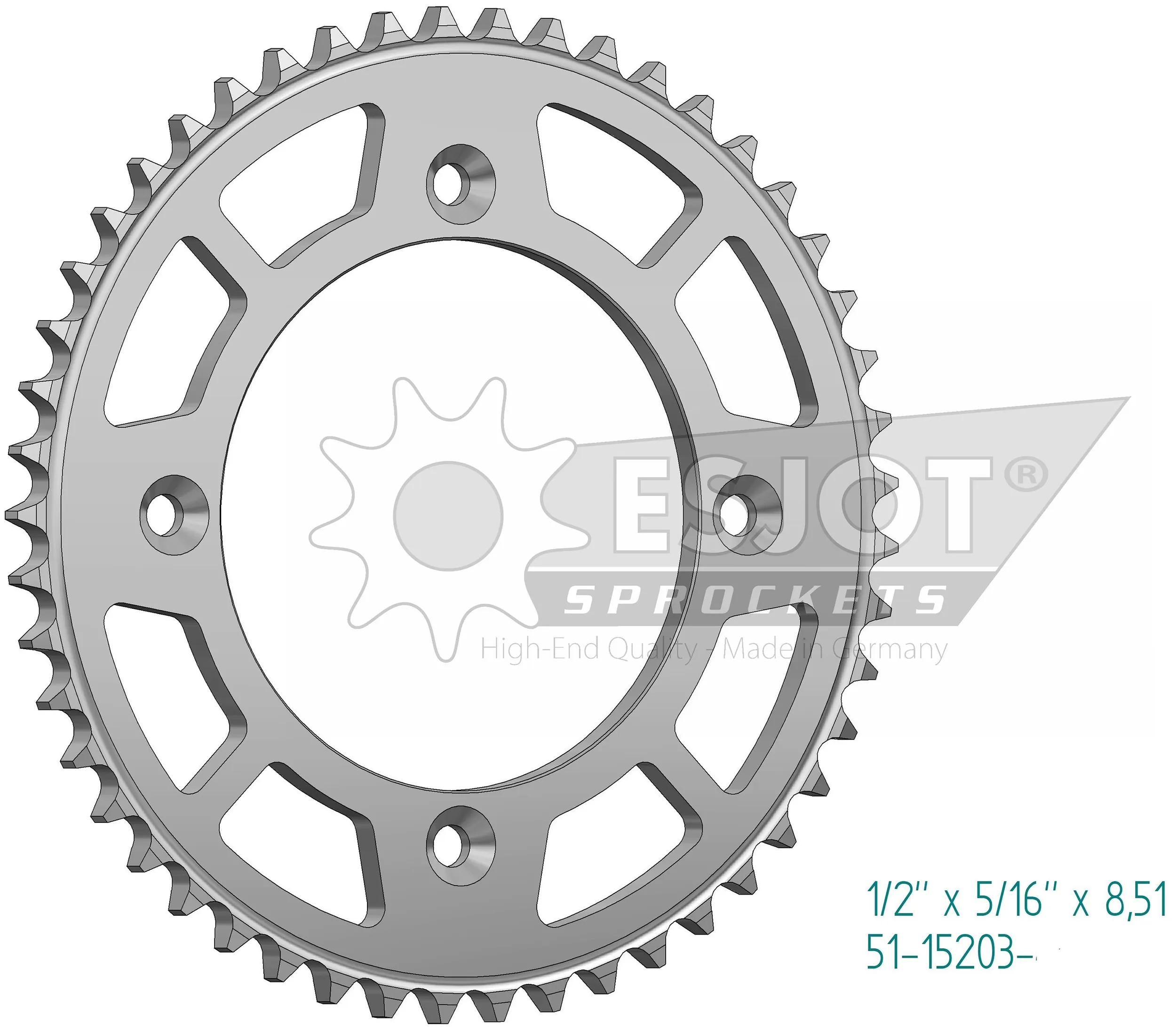 Esjot chain wheel 428 46z alu silver