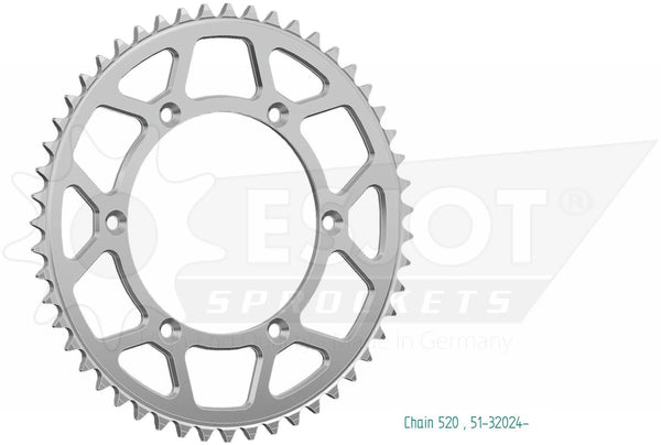 Esjot chain wheel 520 49z alu silver