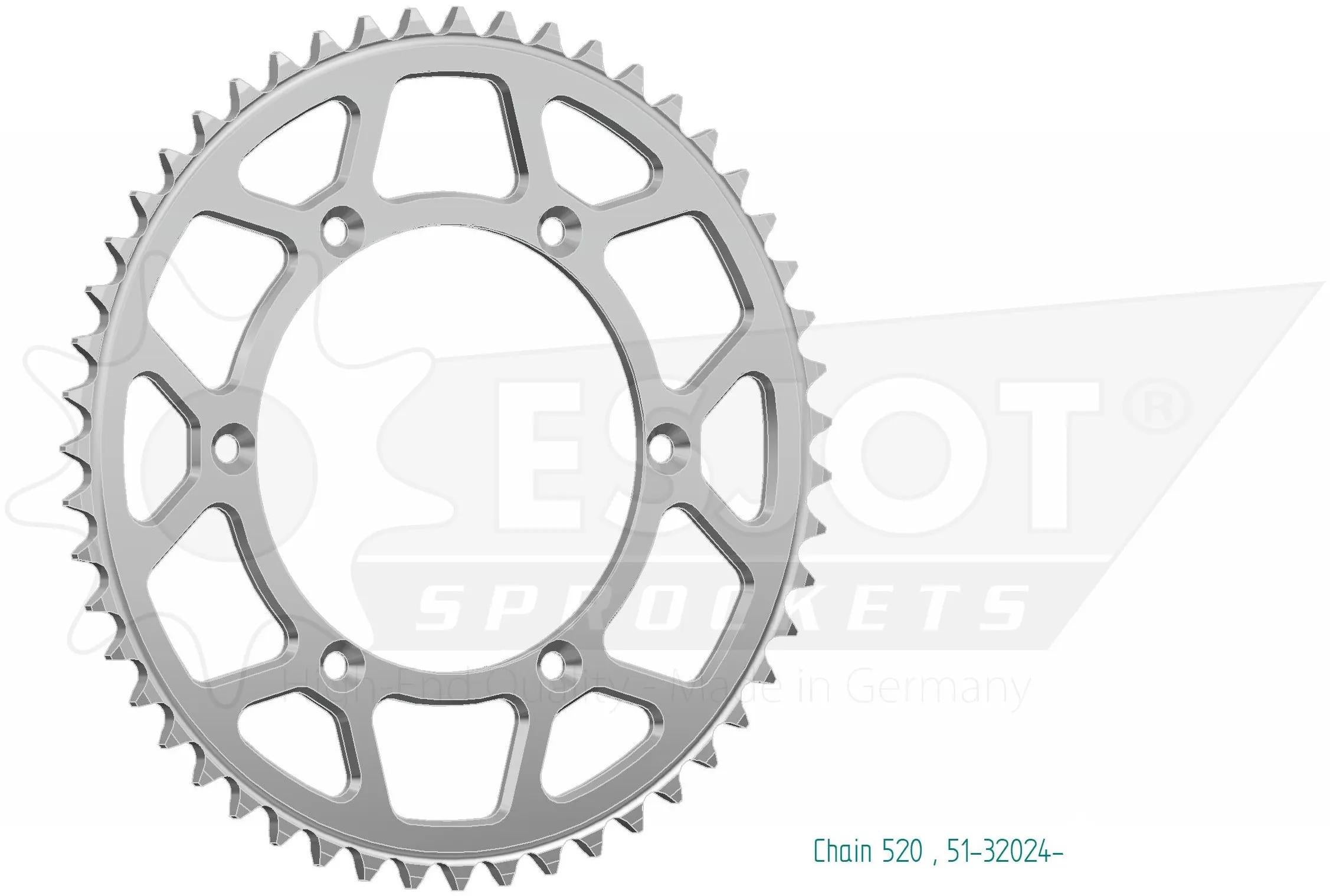Esjot chain wheel 520 50z alu silver