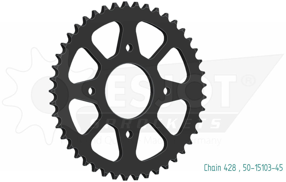 Esjot chain wheel 428 45z steel black