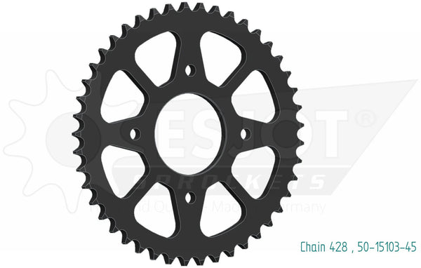 Esjot chain wheel 428 45z steel black