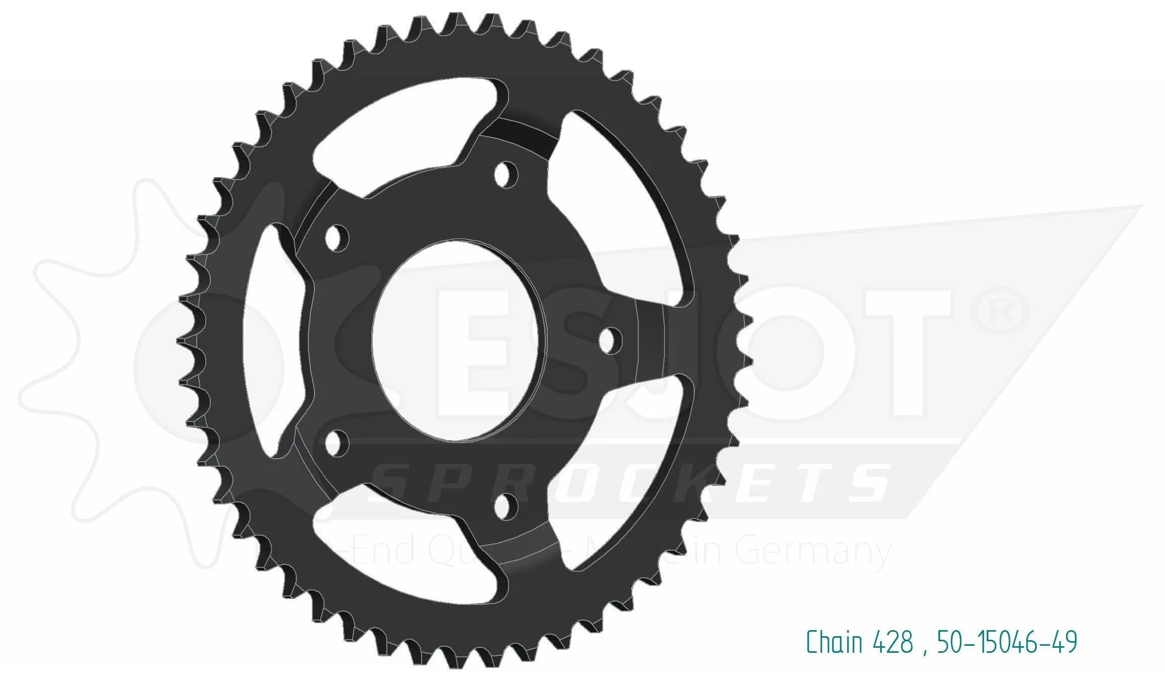 Esjot chain wheel 428 49z steel silver