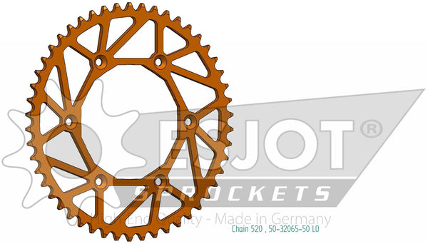 Esjot chain wheel 520 50z steel orange superlight