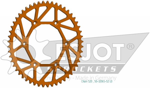 Esjot chain wheel 520 52z steel orange superlight