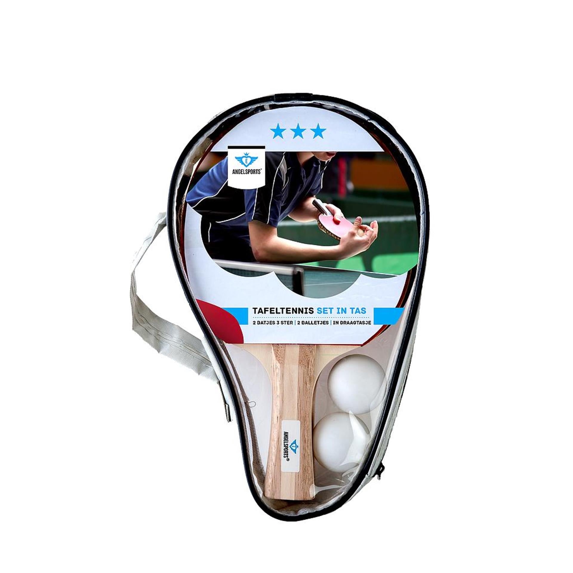 TTC set 3-ster bat met 2 ballen 40 mm rood zwart