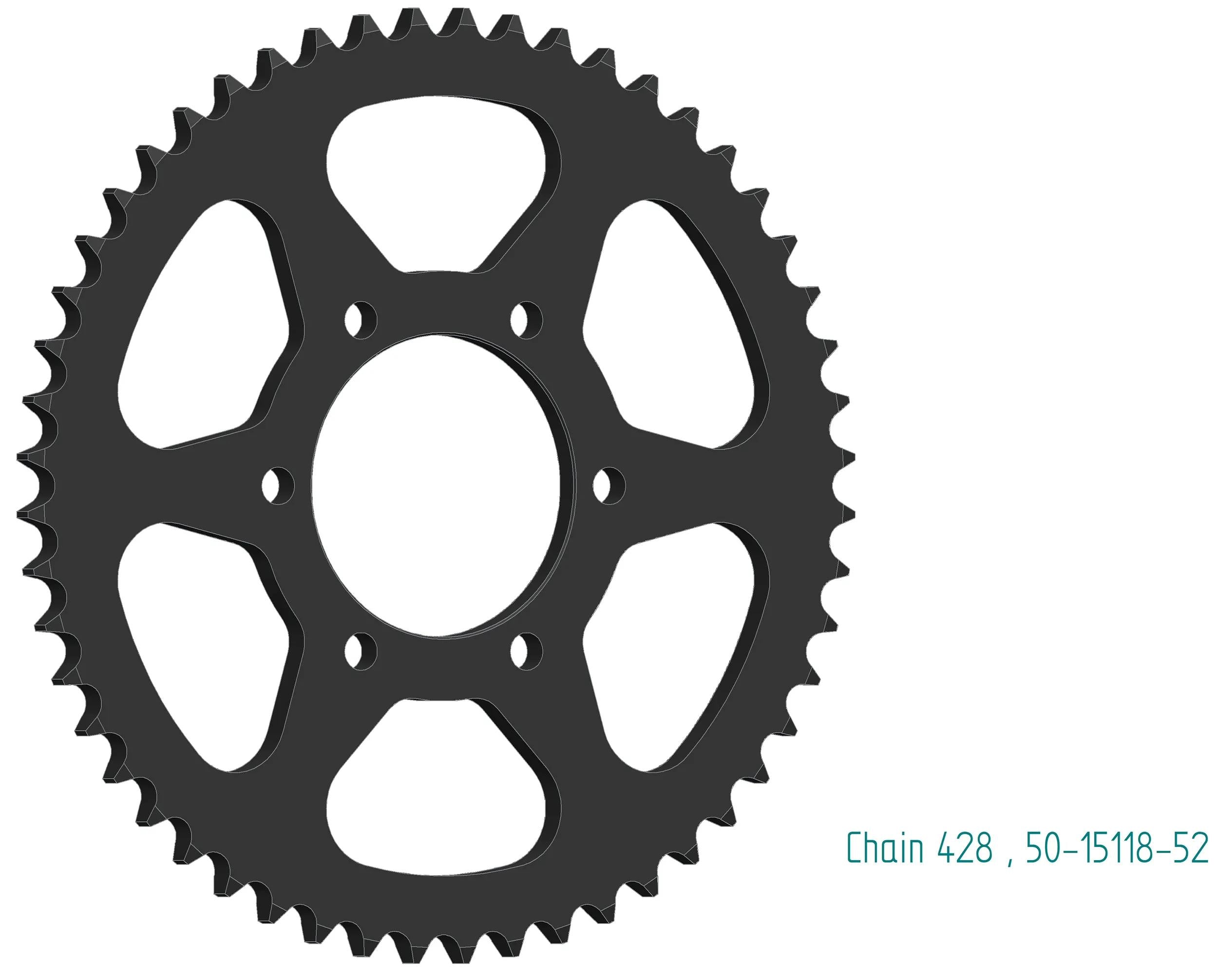 Esjot chain wheel 428 52z steel black