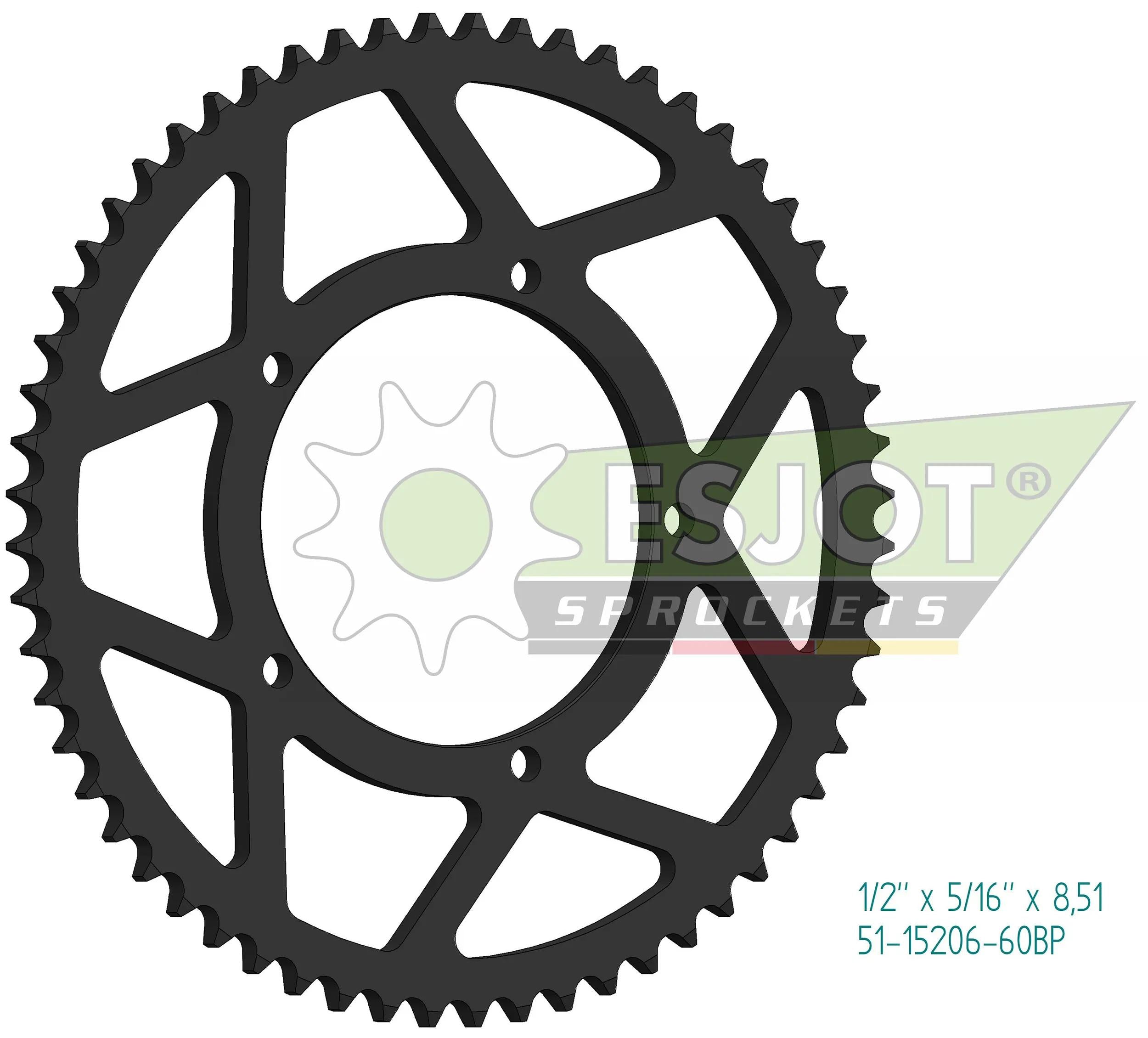 Esjot chain wheel 428 60z alu black
