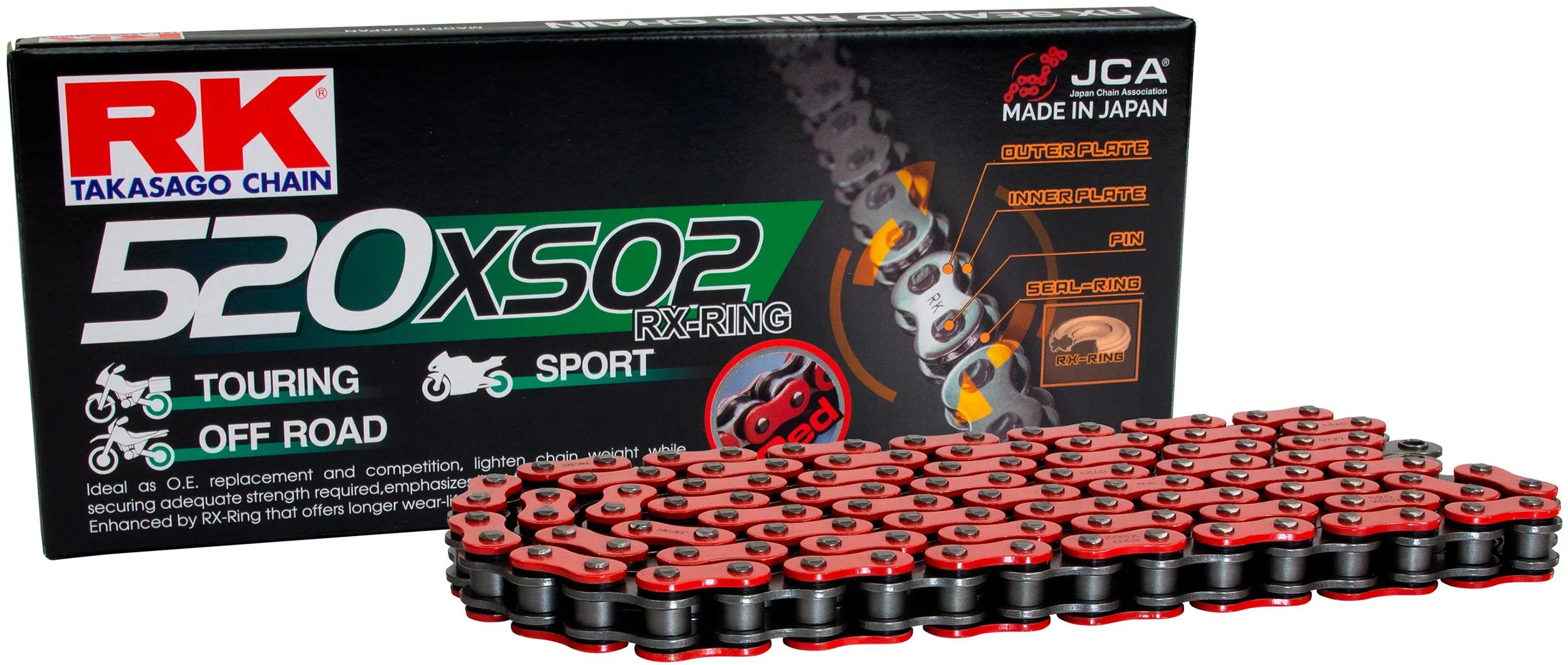Rk chain 520 xso2 118 n red grey open