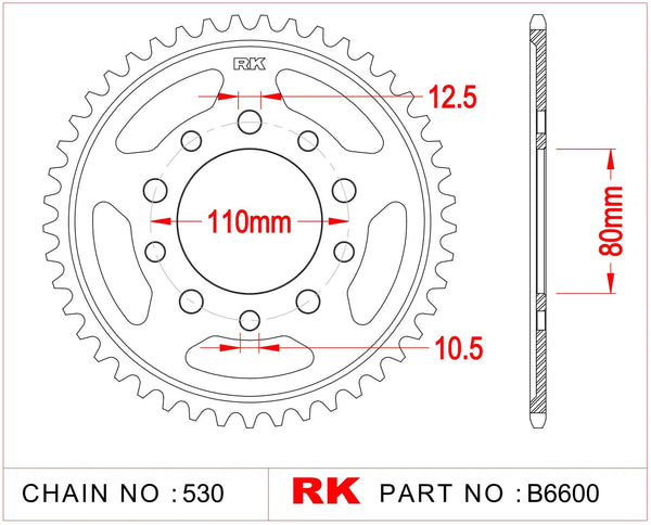 Rk chain wheel 530 43z steel silver