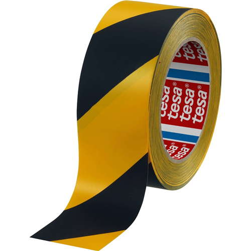 Tesa markeertape zwart geel 50mm 33mtr | 6 stuks