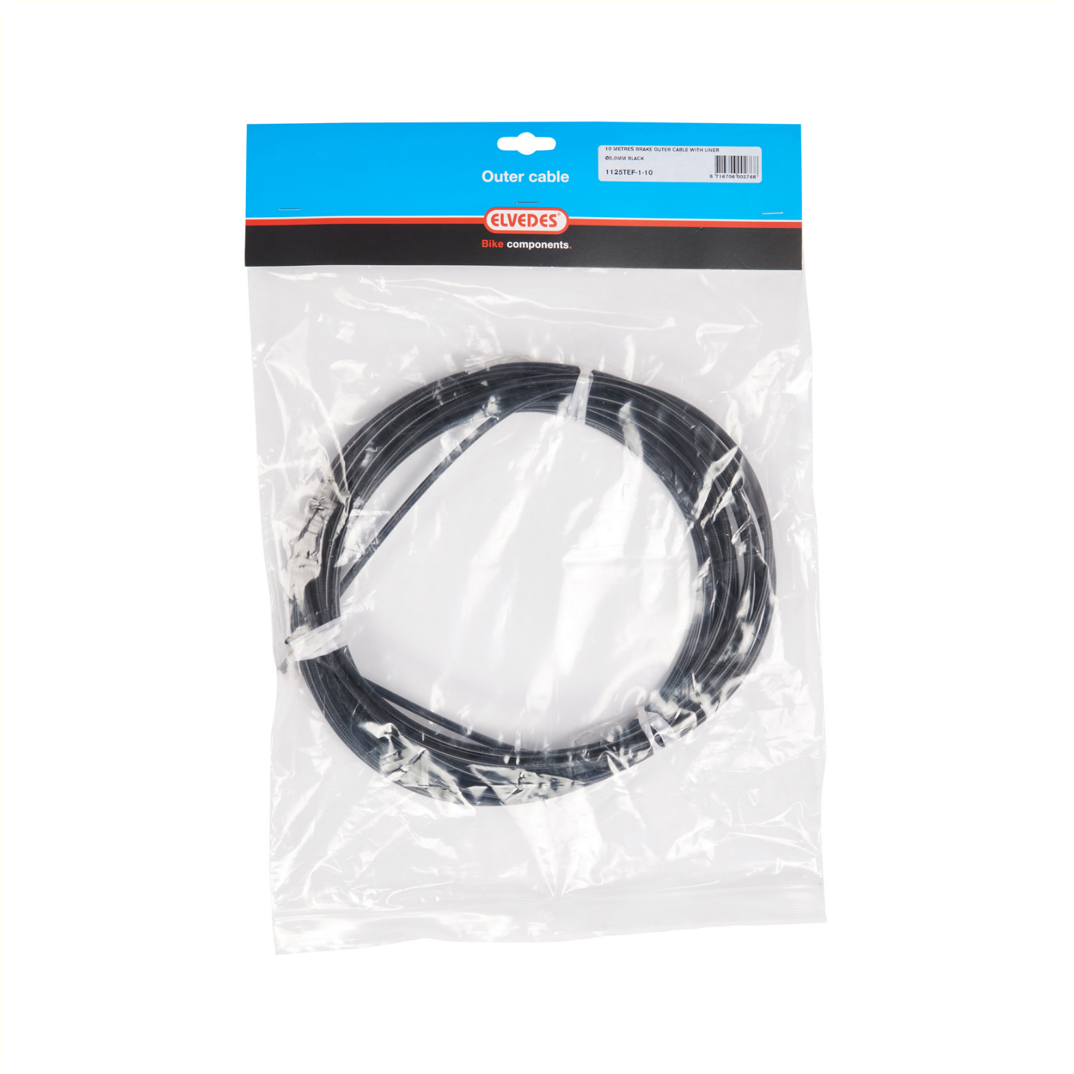 Rem buitenkabel Elvedes met voering ø5,0mm 10 meter - zwart (rol)