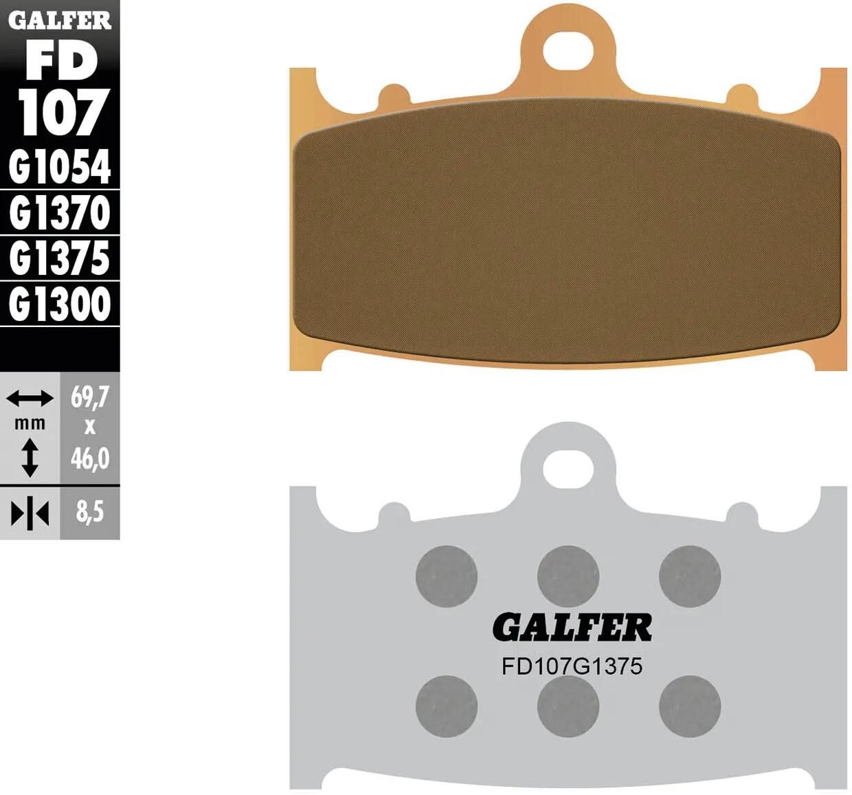 Galfer bremsbelag fd107 brake pad fd107 g1375 sintered metal