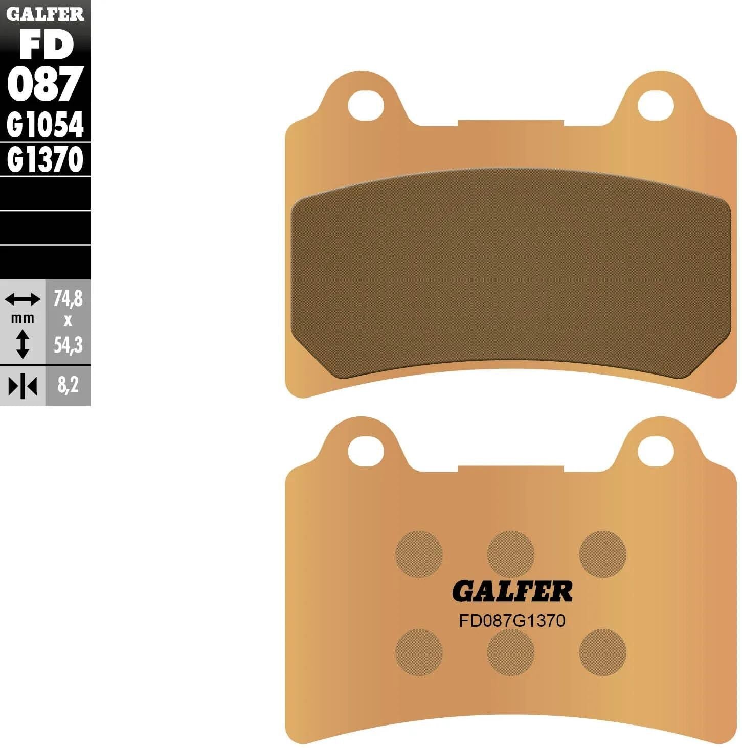 Galfer bremsbelag fd087 brake pad fd087 g1370 sintered metal