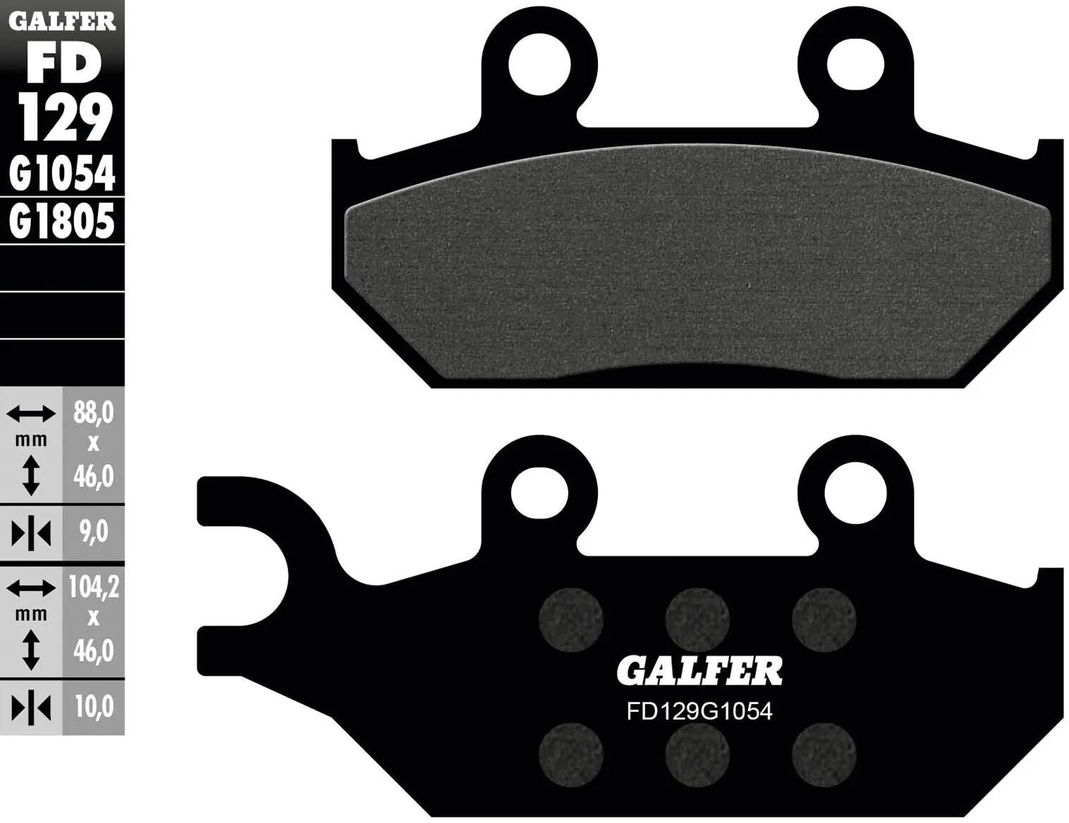 Galfer bremsbelag fd129 brake pad fd129 g1054 organic