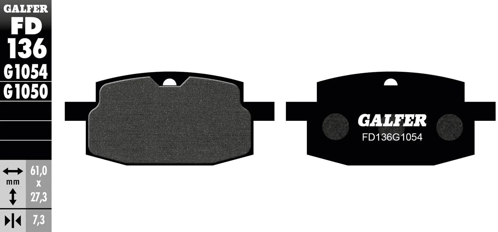 Galfer bremsbelag fd136 brake pad fd136 g1054 organic