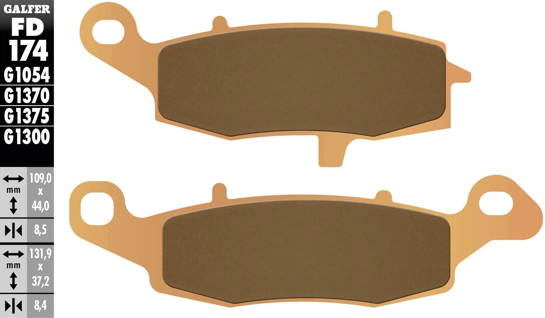 Galfer bremsbelag fd174 brake pad fd174 g1370 sintered metal