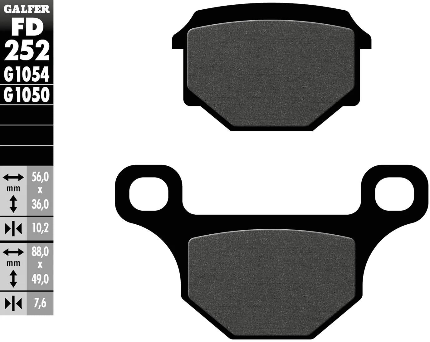 Galfer bremsbelag fd252 brake pad fd252 g1054 organic standard