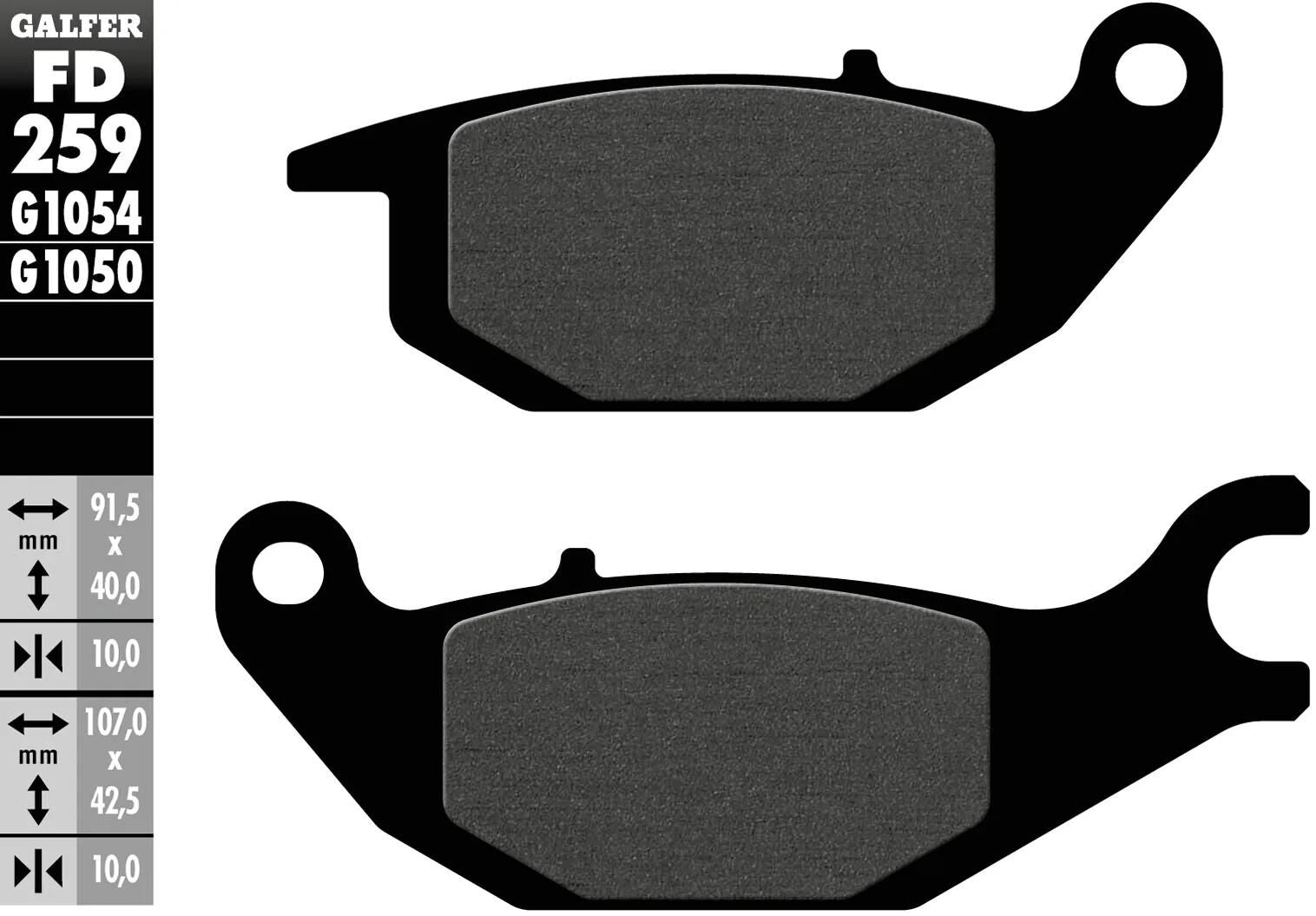 Galfer bremsbelag fd259 brake pad fd259 g1054 organic standard
