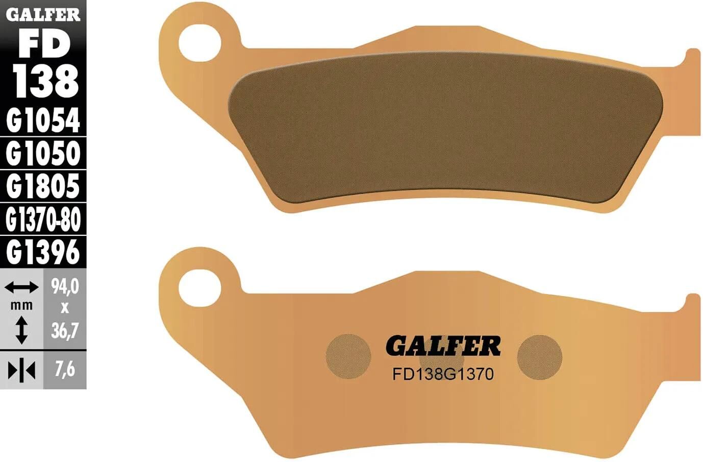 Galfer bremsbelag fd138 brake pad fd138 g1370 sintered metal