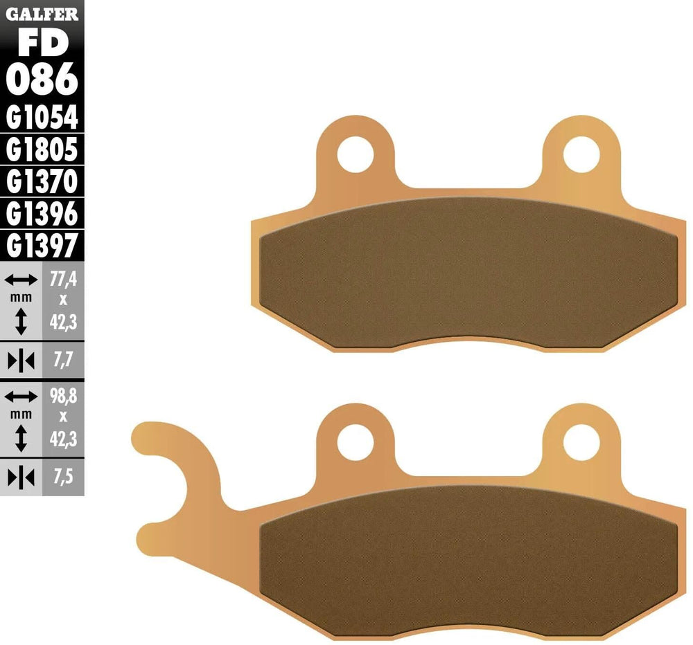 Galfer remblokken fd086 brake pad fd086 g1396 sintered metal