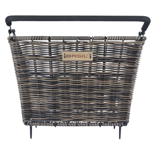 Basil fietsmand cento rattan look multi system 41 x 25 x 12 cm - bruin