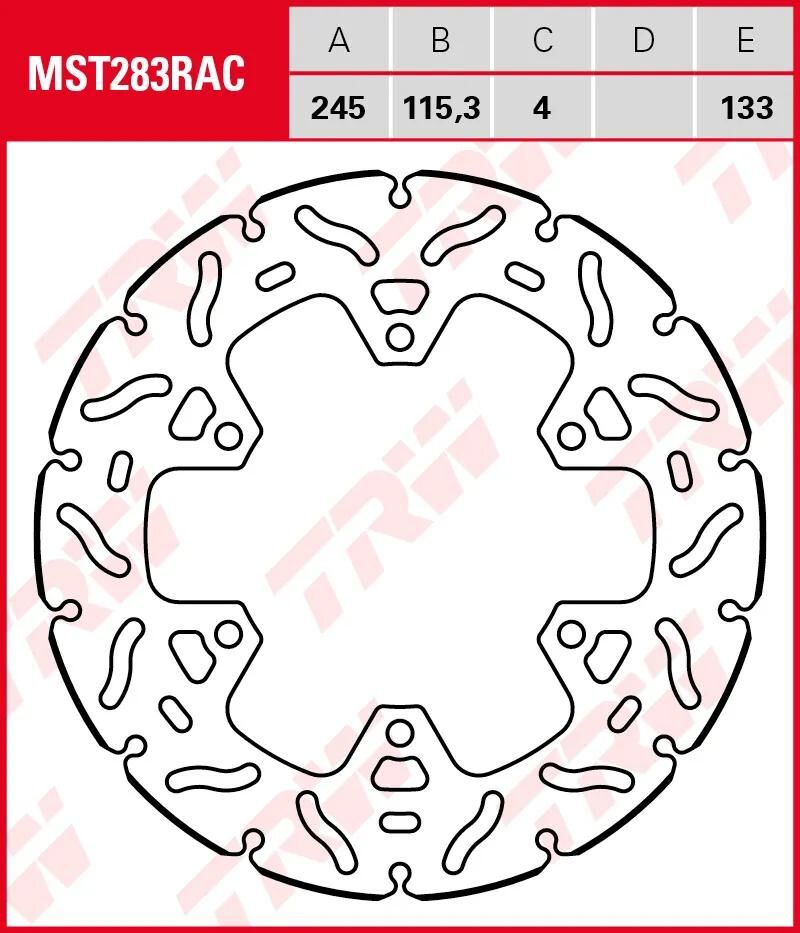 Trw bremsscheibe mst283rac rotor mst283rac rigid