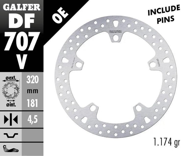Galfer bremsscheibe df707 rotor galfet df707 type v rigid