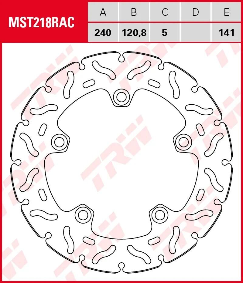 Trw bremsscheibe mst218rac rotor mst218rac rigid
