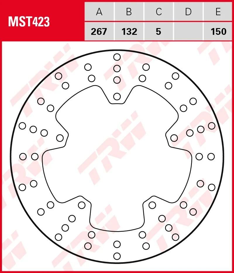 Trw remschijf mst423 rotor mst423 rigid