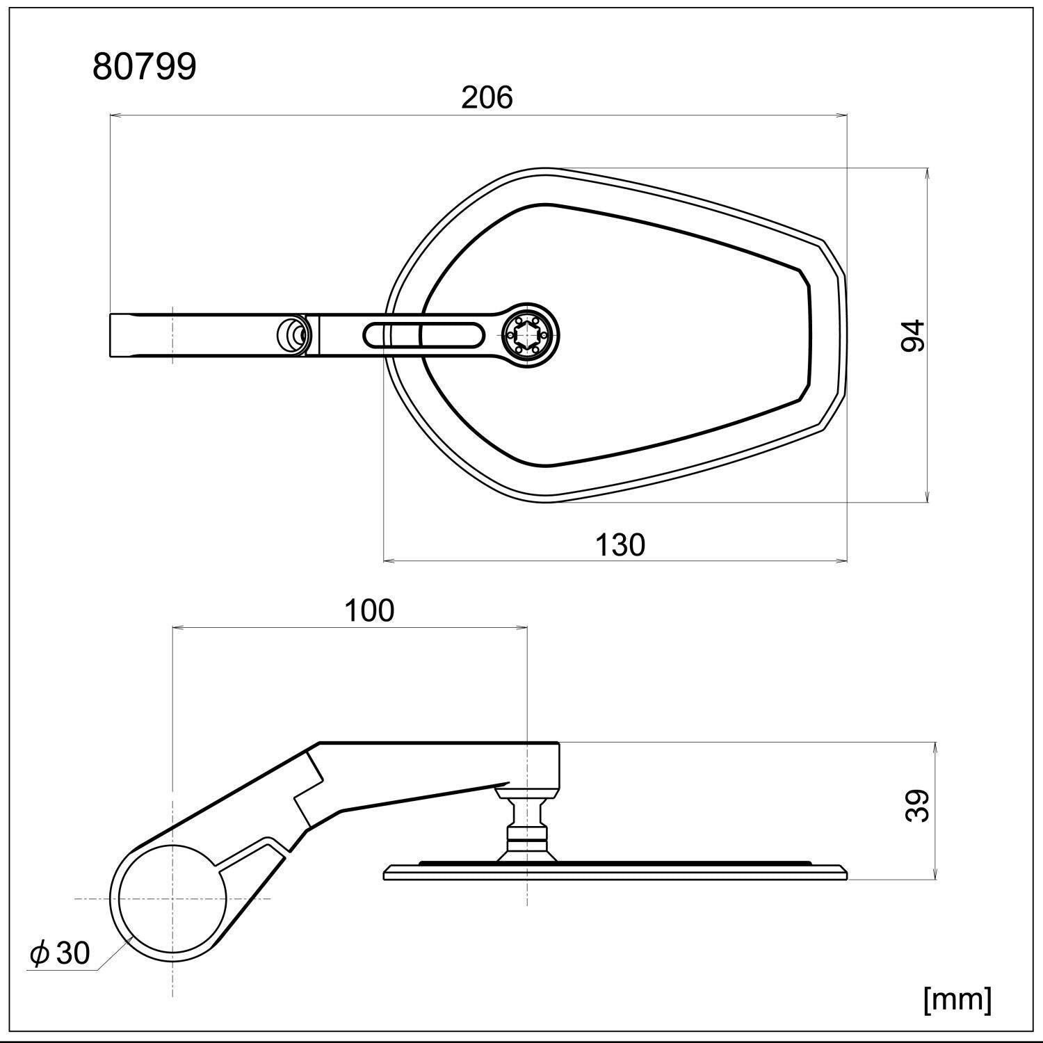 Daytona spiegel stuureinde d-mirror-15 . mirrors barend flat ov al short sw e-mark