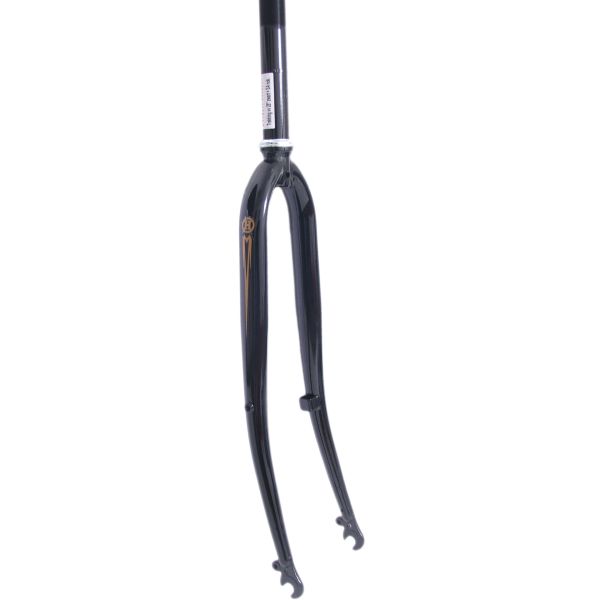 Fourche avant 28 avec 1 tube de direction - came de frein à tambour - noir brillant