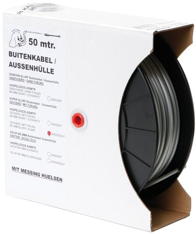 Slurf buitenkabel rem zilver 50m