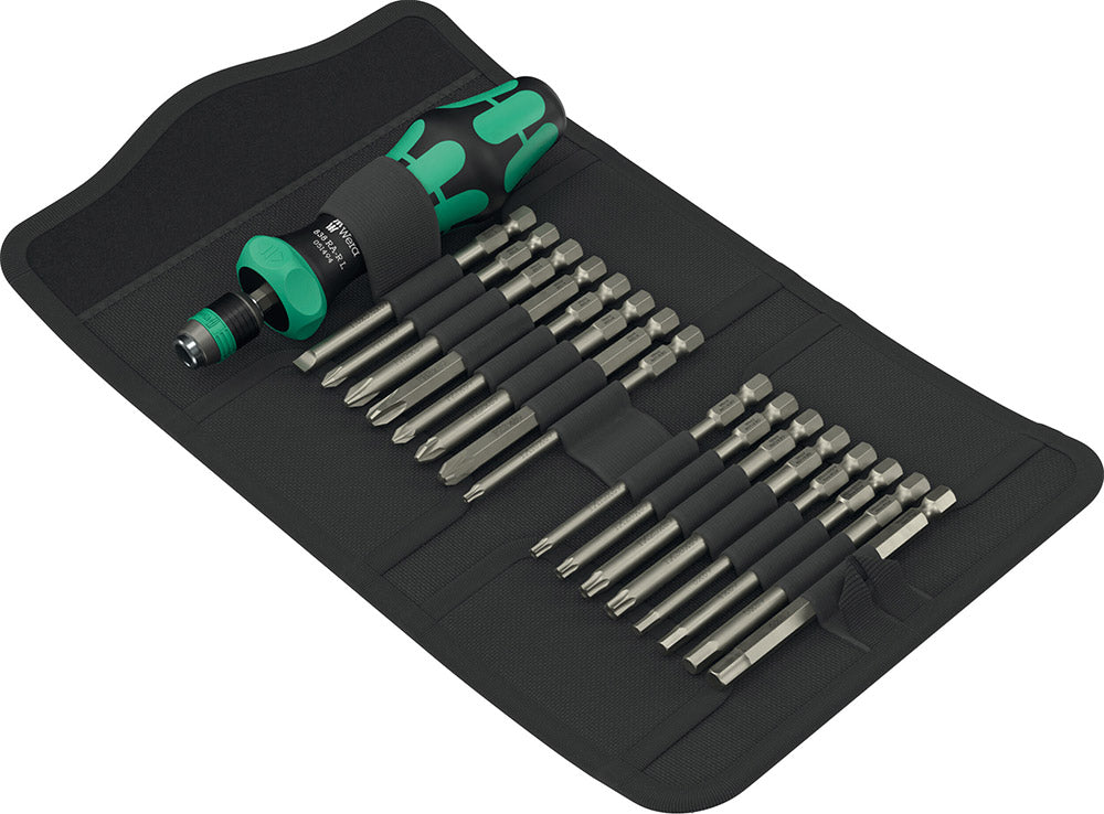 Wera kraftform kompakt 60 ra -r 1, 17‑delig bitset (zwart groen)