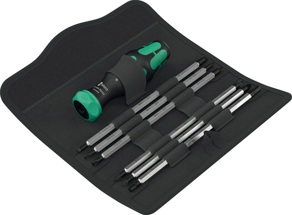 Wera kraftform kompakt vario ra, 7‑delig bitset (zwart groen)