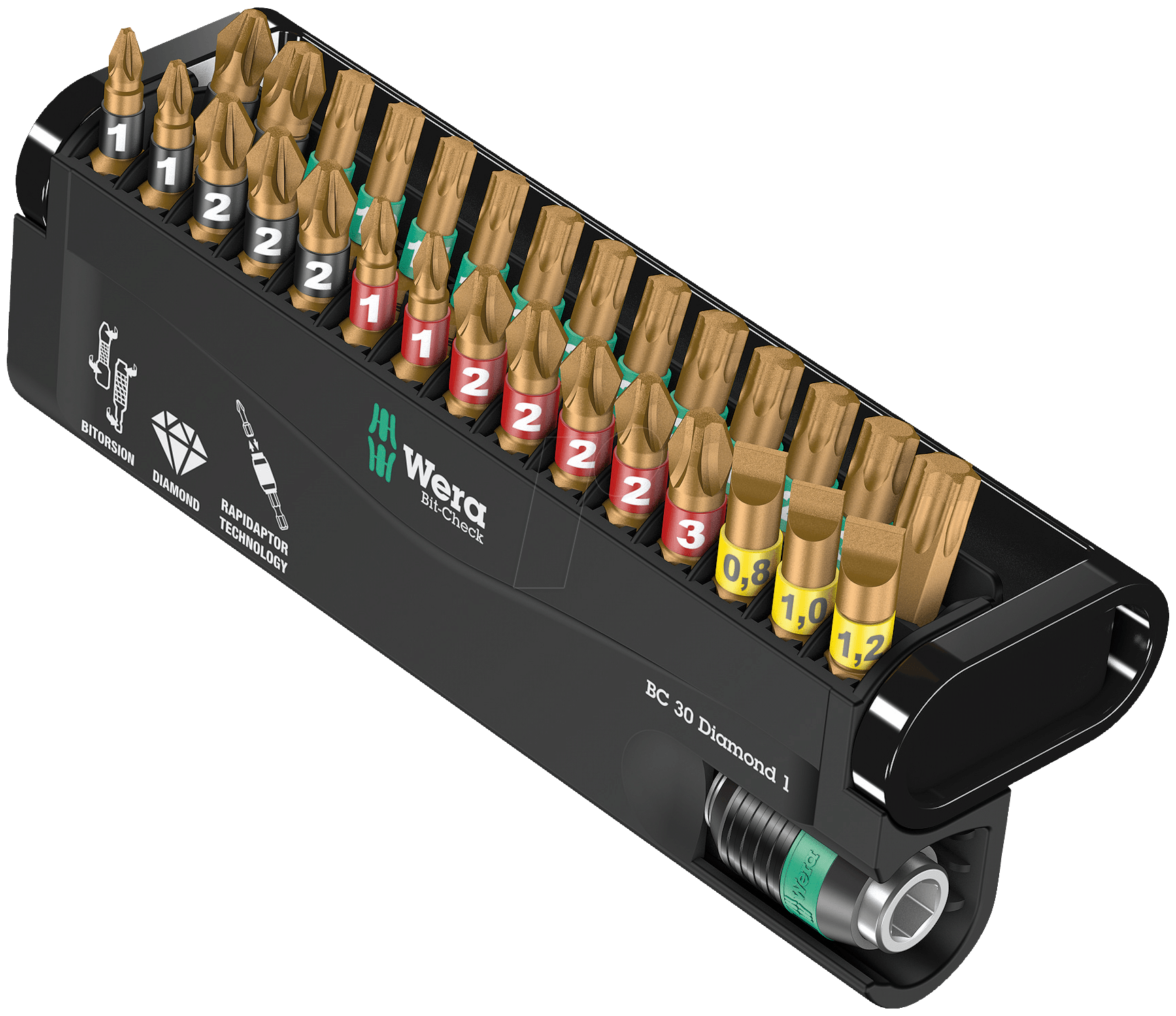 Wera bit-check 30 diamond 1 bitset (bithouder en bits)