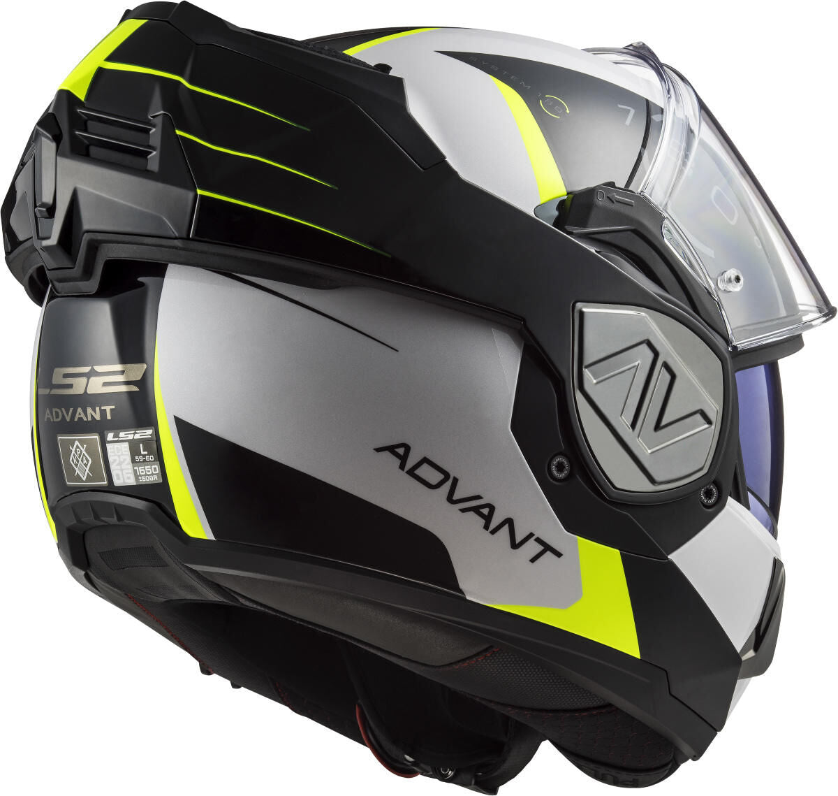 Ls2 opklaphelm ff906 advant codex helmet ff906 adv. codex xxl white bl yel.