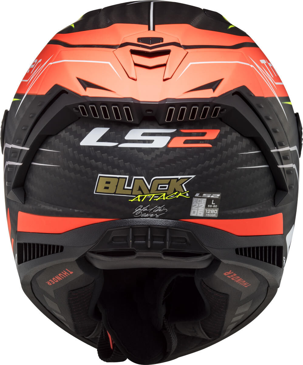 Ls2 integraalhelm „ff805 thunder carbon black attack” helmet ff805 th.ca.bl att. xxl bl. red yel.