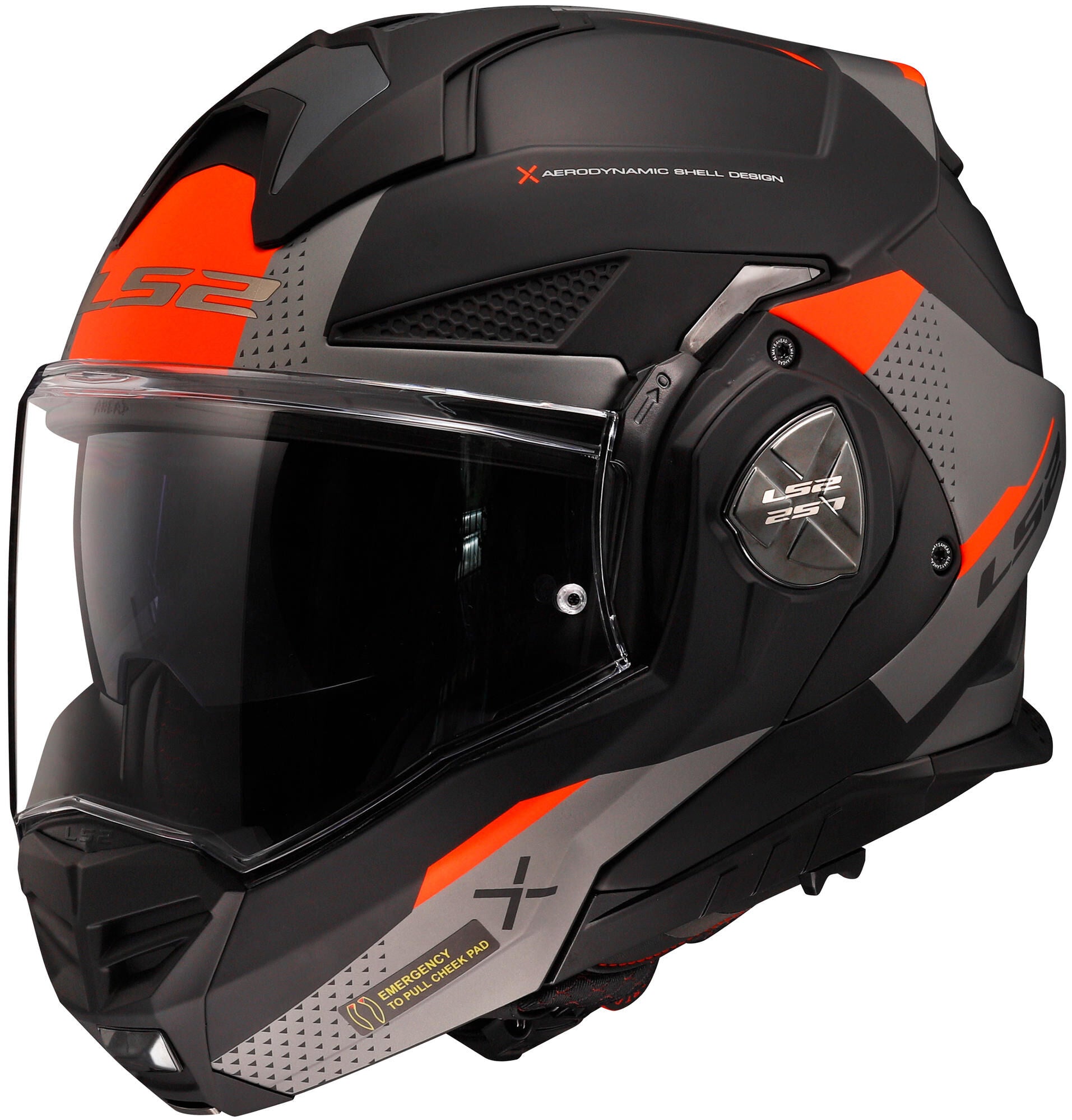 Ls2 opklaphelm ff901 advant x oblivion helmet ff901 adv. x obv. xs bl tit. orange