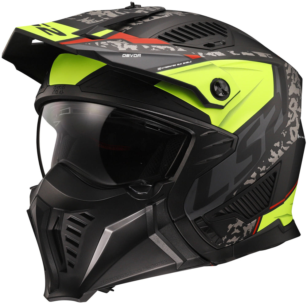 Ls2 modulaire helm of606 drifter devor helmet of606 drtifer devor l black neon yel.