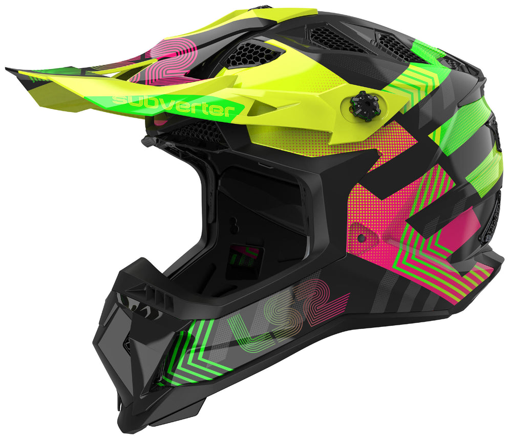 Ls2 crosshelm mx700 subverter evo chromatic helmet mx700 subv.evo chrom. xl bl. yel. green