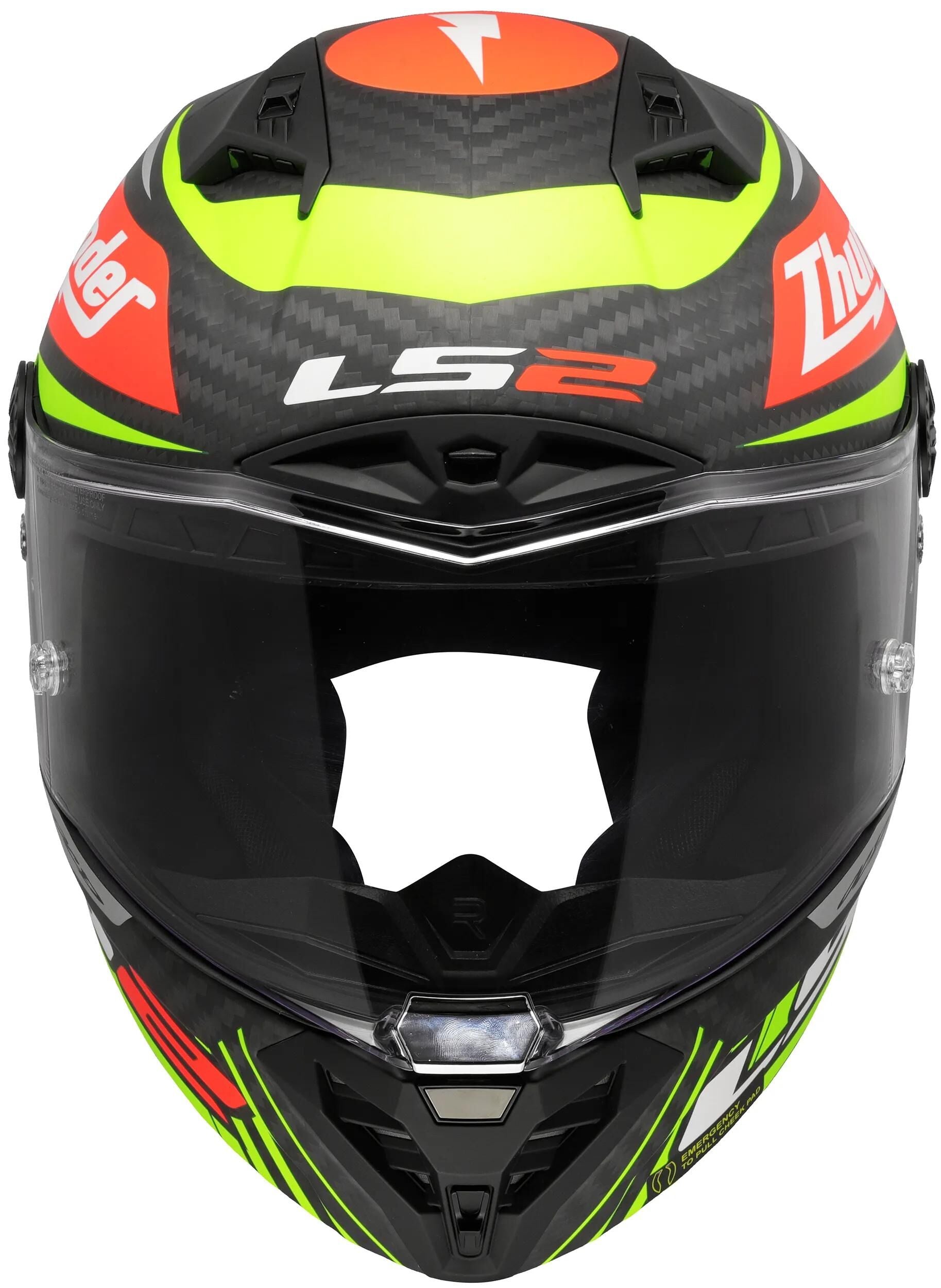 Ls2 integralhelm ff805 thunder carbon gp aero replica black helmet ff805 thunder gp aero replica sw size x