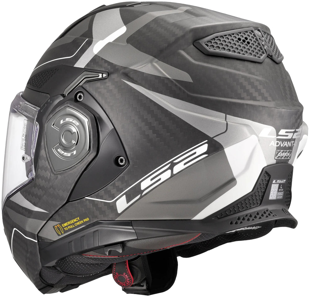 Ls2 klapphelm ff901 advant x carbon horizon helmet advant x carbo horizon silver grey matt