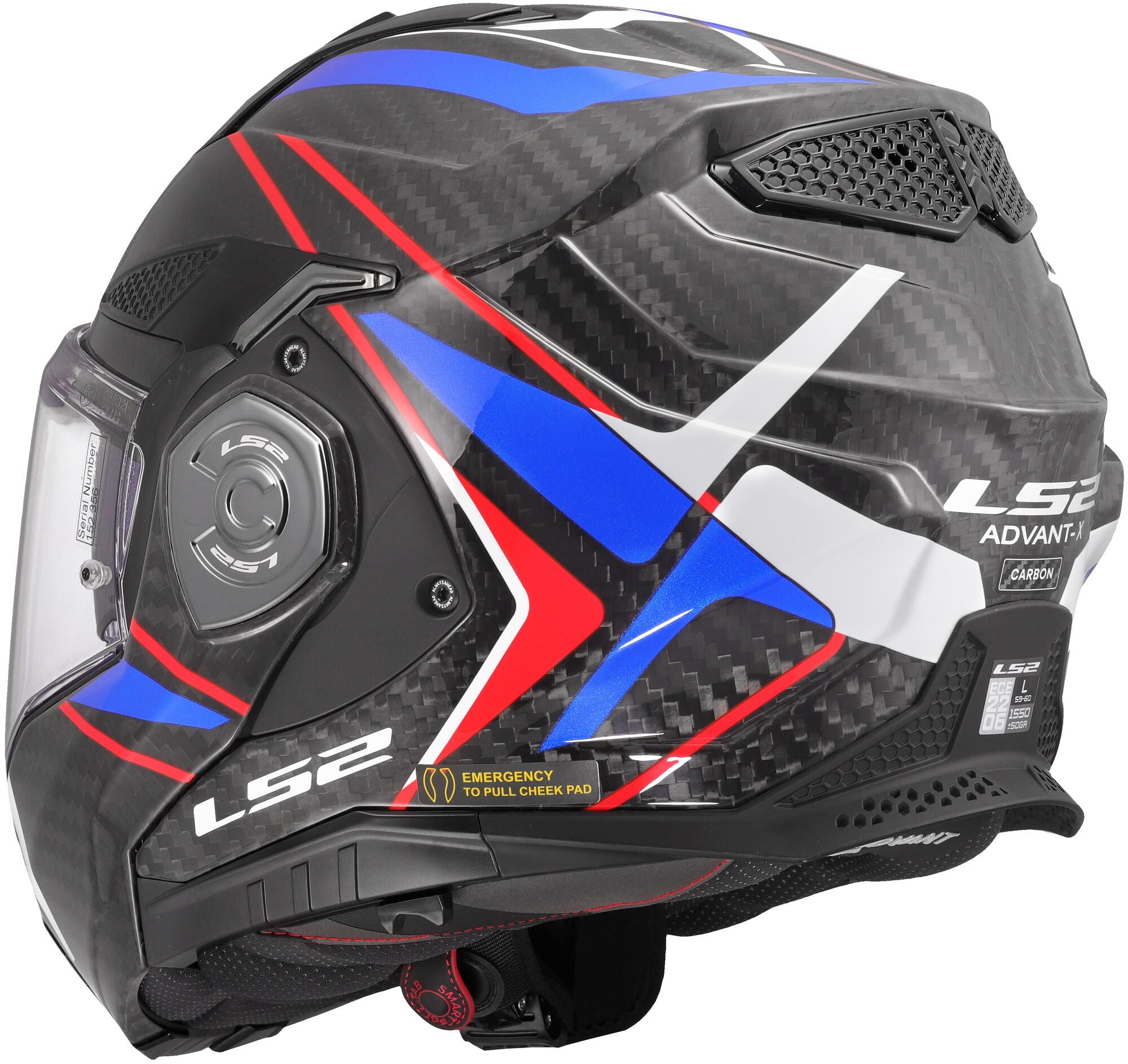 Ls2 opklaphelm ff901 advant x carbon future ii helmet advant x carbo future ii white blue xl