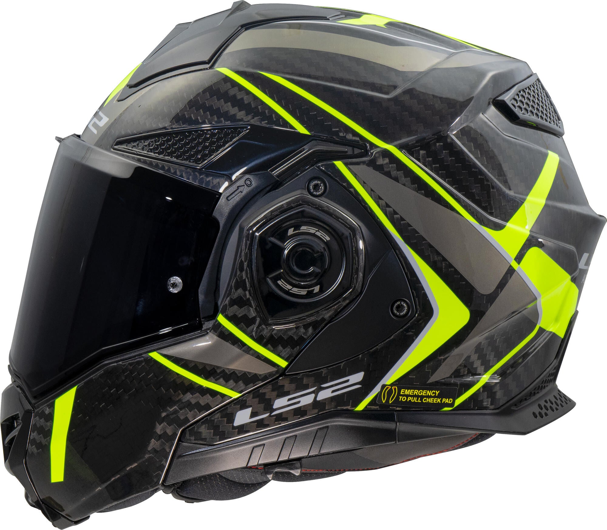 Ls2 opklaphelm ff901 advant x carbon future ii helmet advant x carbo future ii h-v yellow gr.